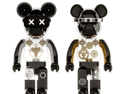 Modern trendy play cyberpunk violent bear doll toy 3Dモデル