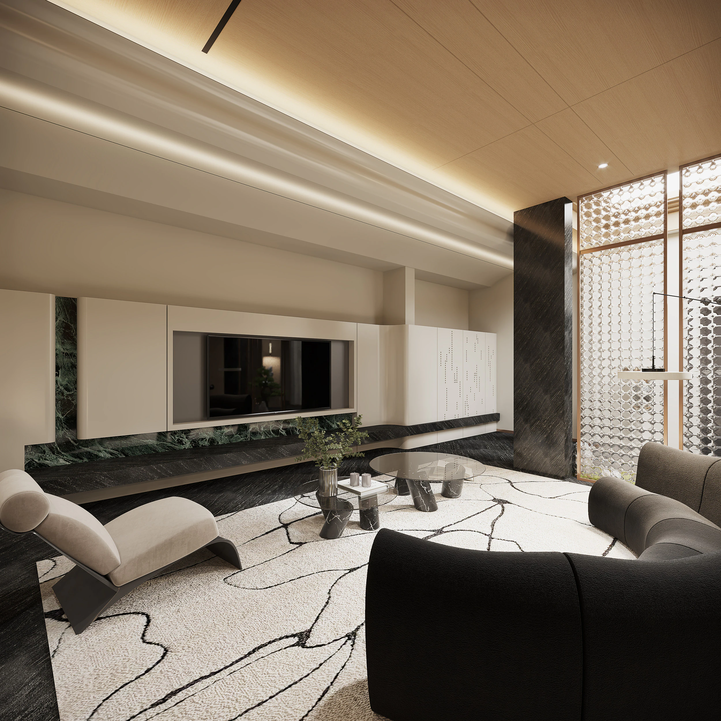Modern villa basement living room entrance entrance island spiral staircase 3D Model .c4d .max .obj .3ds .fbx .stl .blend 