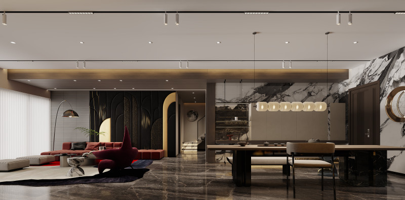 Modern villa living room 3D Model .c4d .max .obj .3ds .fbx .stl .blend 