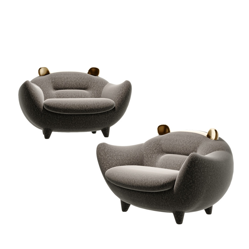Modern cartoon panda lounge chair 3D 模型 .c4d .max .obj .3ds .fbx .stl .blend 