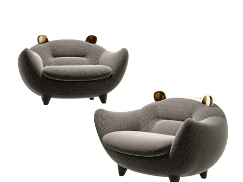 Chaise longue panda de dessin anim&eacute; moderne Modèle 3D