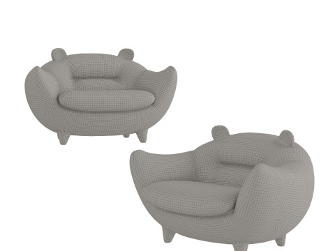 Modern cartoon panda lounge chair 3D 模型