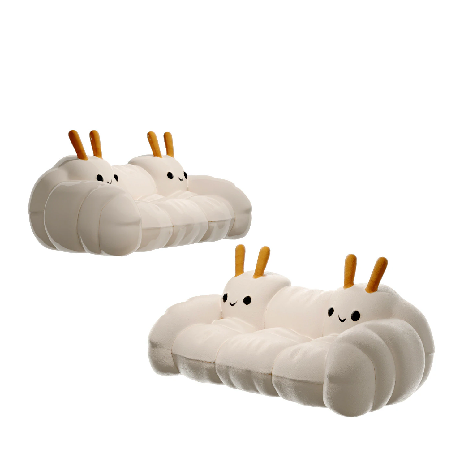 Modern cartoon caterpillar childrens lazy two-seater 3D Model .c4d .max .obj .3ds .fbx .stl .blend 