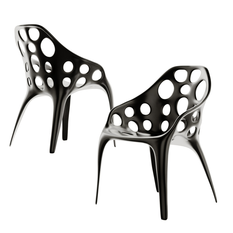 Modern metal side chair dining chair 3D Model .c4d .max .obj .3ds .fbx .stl .blend 
