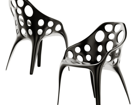 Modern metal side chair dining chair 3D Model