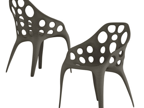 Modern metal side chair dining chair 3D Model