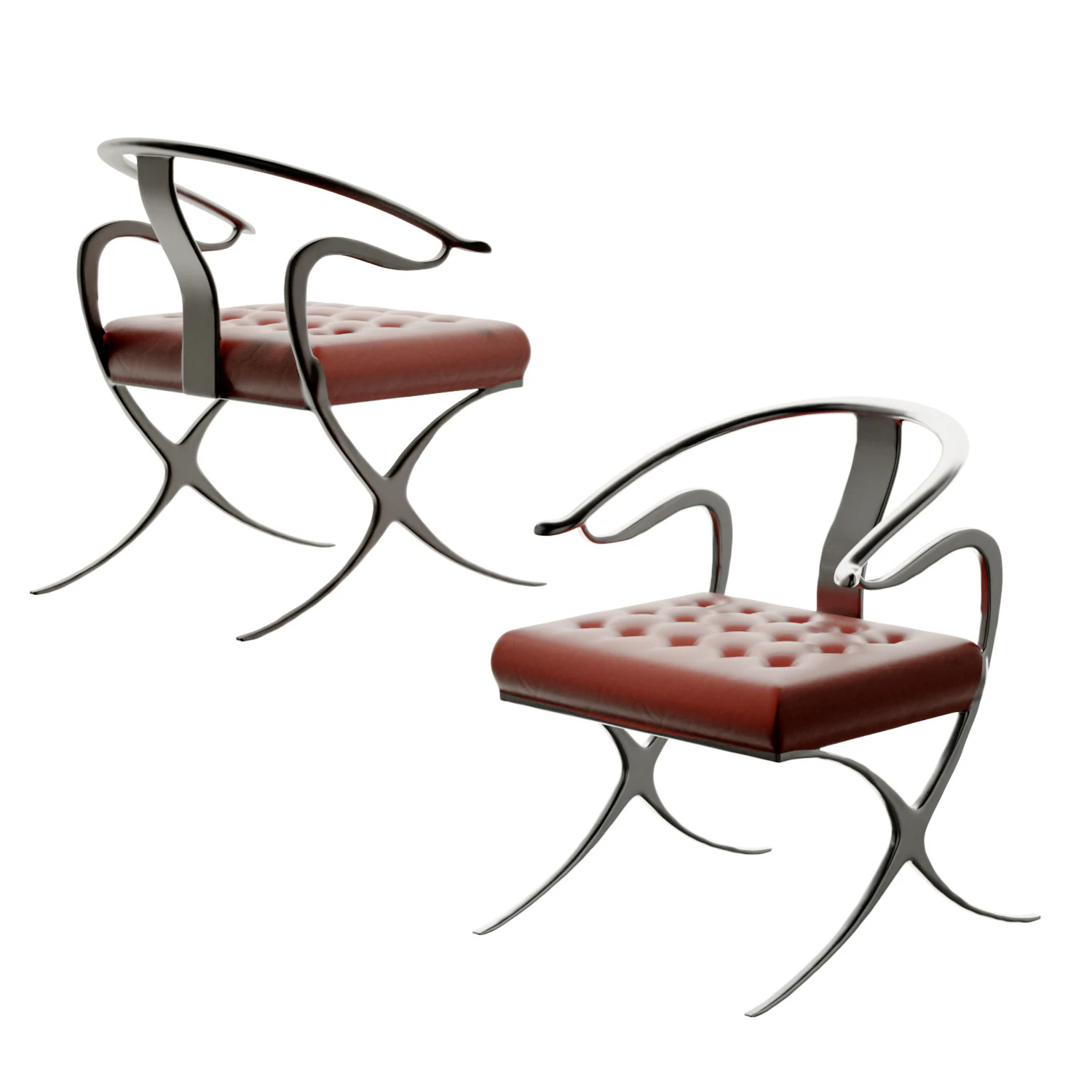 New Chinese-style light luxury side chair 3D Model .c4d .max .obj .3ds .fbx .stl .blend