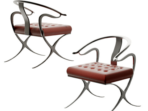 New Chinese-style light luxury side chair 3Dモデル