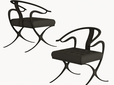 New Chinese-style light luxury side chair 3Dモデル