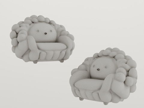 Modern children cartoon lazy sofa 3D Model