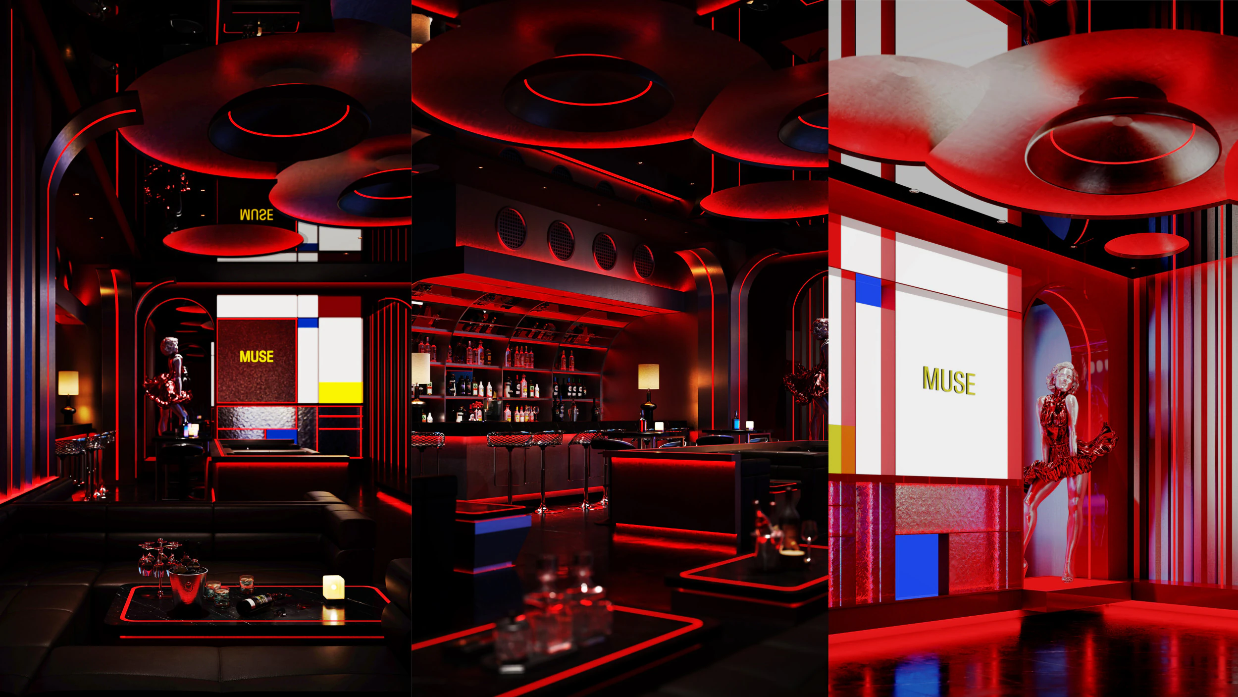 Modern metal style bar 3D Model .c4d .max .obj .3ds .fbx .stl .blend 