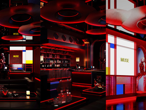 Modern metal style bar 3Dモデル
