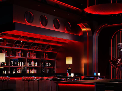 Modern metal style bar 3D Model