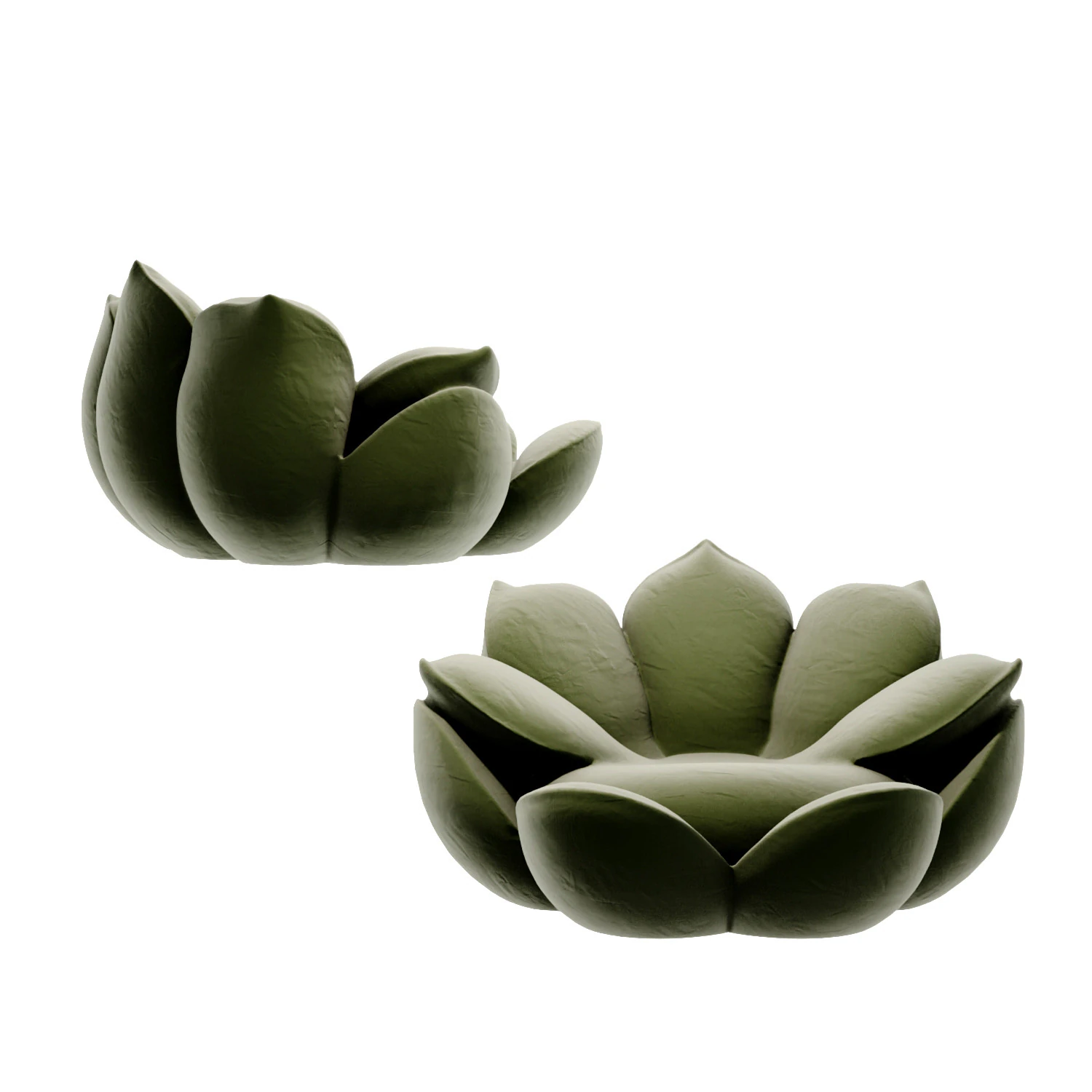 New Chinese Lotus Lazy Sofa 3D Model .c4d .max .obj .3ds .fbx .stl .blend 