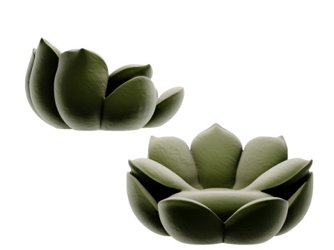 New Chinese Lotus Lazy Sofa 3Dモデル