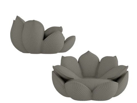 New Chinese Lotus Lazy Sofa 3D Model