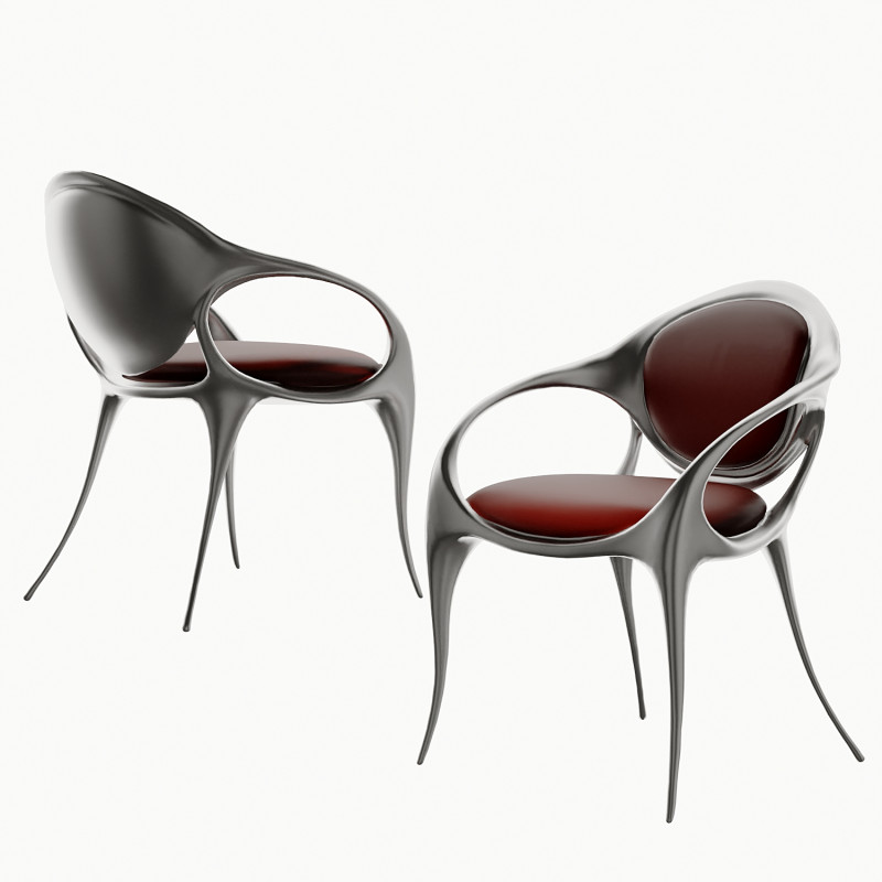 Modern light luxury dining chair side chair 3D Model .c4d .max .obj .3ds .fbx .stl .blend 