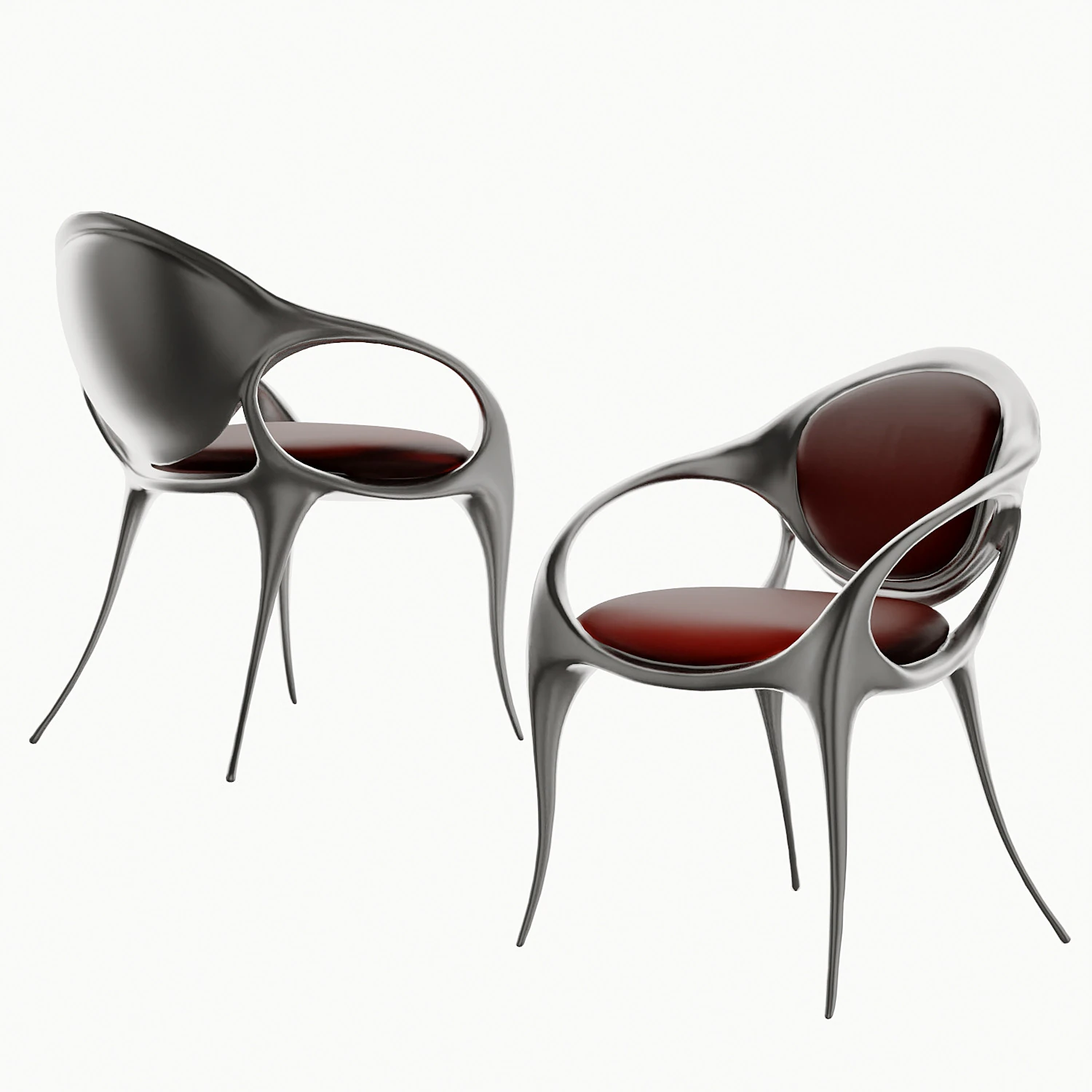Modern light luxury dining chair side chair 3D Model .c4d .max .obj .3ds .fbx .stl .blend 