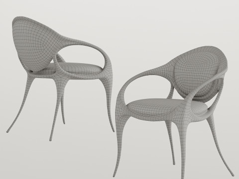 Modern light luxury dining chair side chair 3D Model