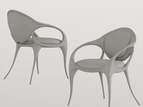 Modern light luxury dining chair side chair 3D Model