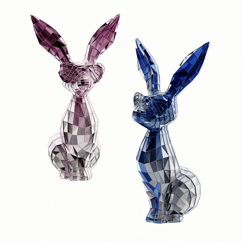Modern abstract bunny figure sculpture 3Dモデル .c4d .max .obj .3ds .fbx .stl .blend 