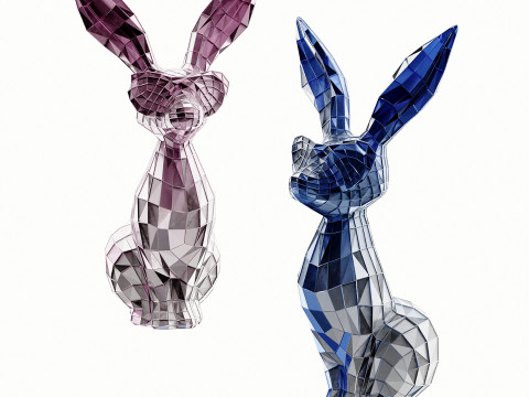 Modern abstract bunny figure sculpture 3Dモデル