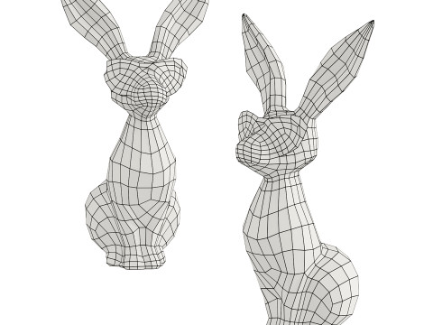 Modern abstract bunny figure sculpture 3Dモデル
