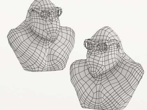 Modern cyberpunk orangutan bust sculpture ornament 3Dモデル