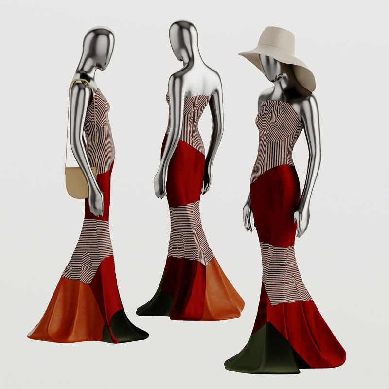 Model in modern ethnic clothing 3Dモデル .c4d .max .obj .3ds .fbx .stl .blend 