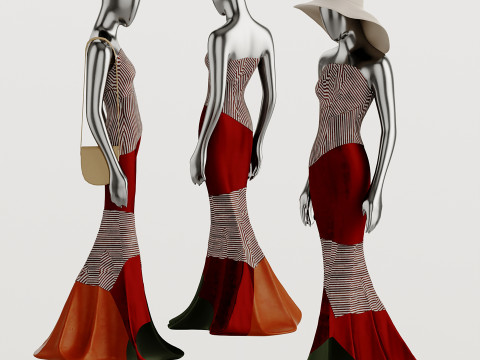 Model in modern ethnic clothing 3Dモデル