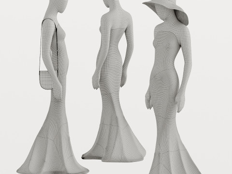 Model in modern ethnic clothing 3Dモデル