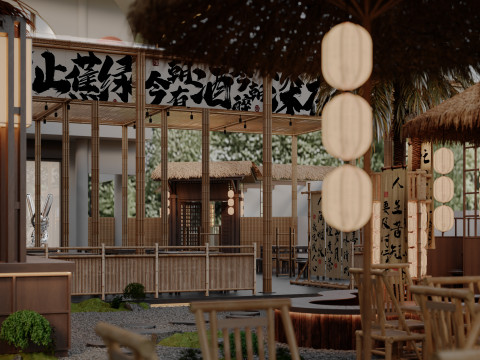 Modern outdoor dining barbecue restaurant hot pot restaurant 3Dモデル