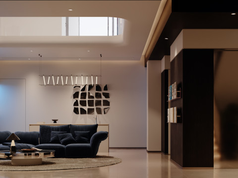 Modern villa living room negotiation area entertainment area-cr 3Dモデル