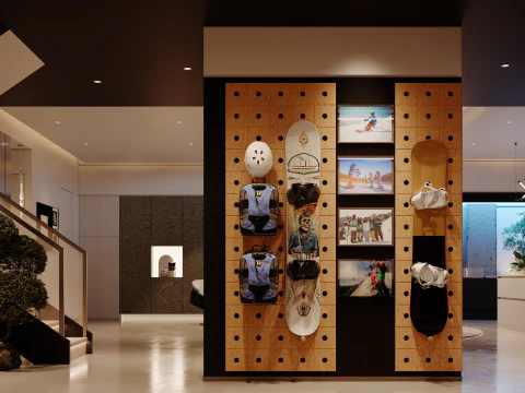 Modern villa living room negotiation area entertainment area-cr 3D Model