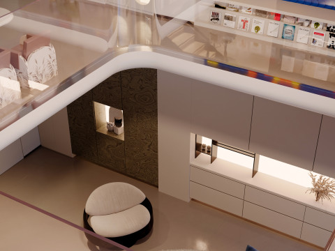 Modern villa living room negotiation area entertainment area-cr 3Dモデル