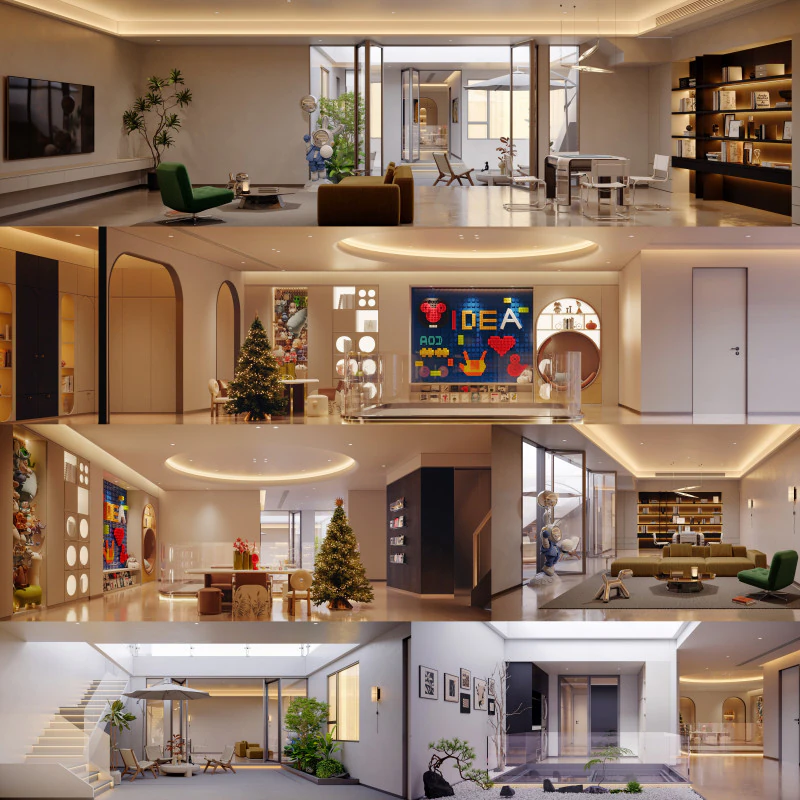 Modern villa living room children recreation room leisure yard 3D Model .c4d .max .obj .3ds .fbx .stl .blend 