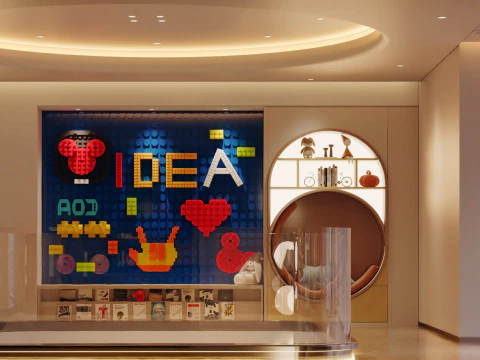 Modern villa living room children recreation room leisure yard 3D Model