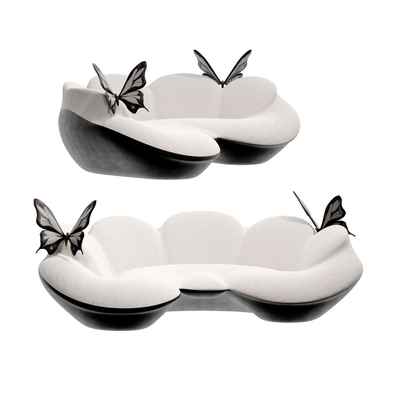 Modern curved shaped butterfly sofa 3Dモデル .c4d .max .obj .3ds .fbx .stl .blend 