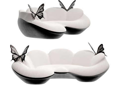 Modern curved shaped butterfly sofa 3D Model