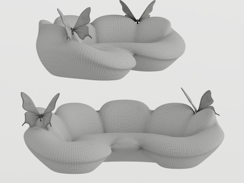 Modern curved shaped butterfly sofa 3Dモデル
