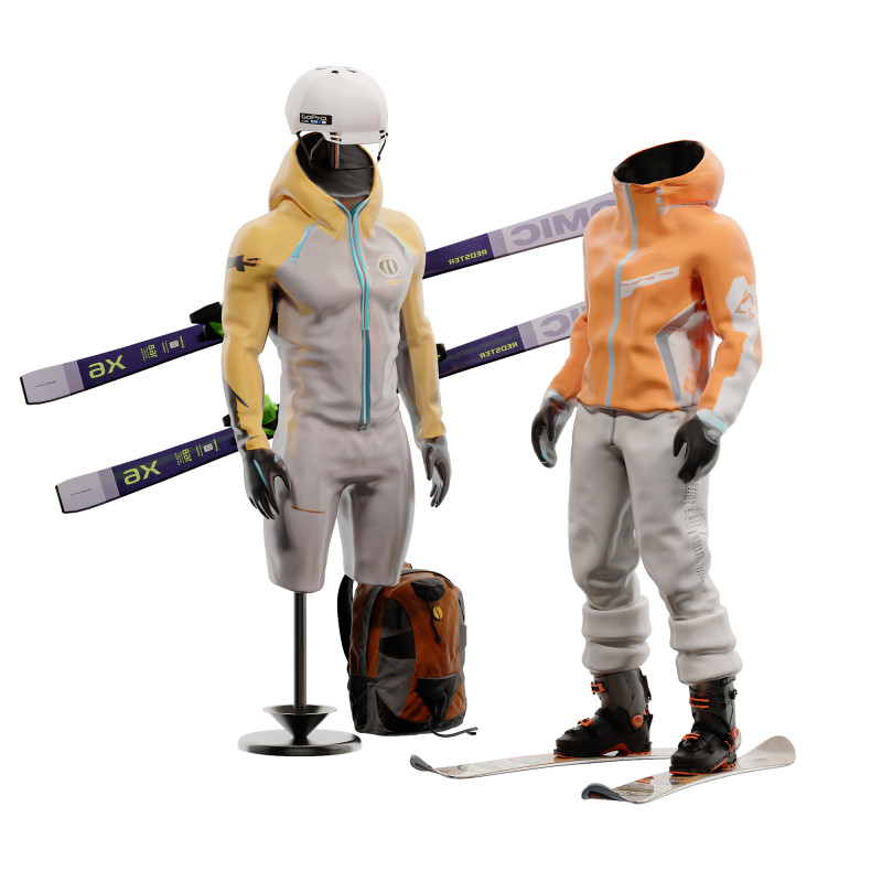 Modern Ski Equipment Sportswear Model Model 3D .c4d .max .obj .3ds .fbx .stl .blend 