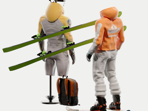Modern Ski Equipment Sportswear Model Model 3D
