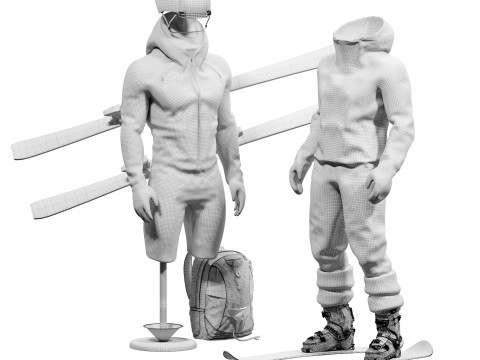Modern Ski Equipment Sportswear Model Model 3D
