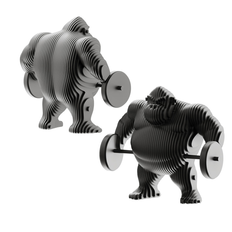 Modern Fitness Gorilla Doll Sculpture Ornament 3Dモデル .c4d .max .obj .3ds .fbx .stl .blend 