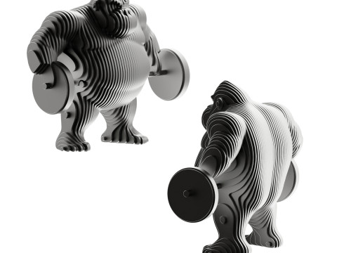 Modern Fitness Gorilla Doll Sculpture Ornament 3Dモデル