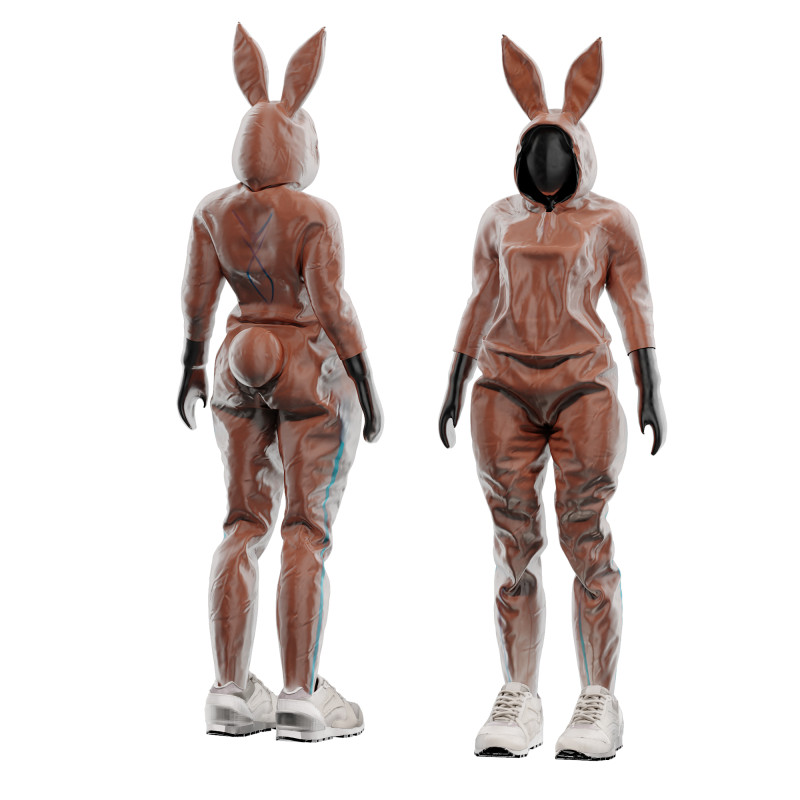 Modern sportswear model Bunny model Bunny Girl 3Dモデル .c4d .max .obj .3ds .fbx .stl .blend 