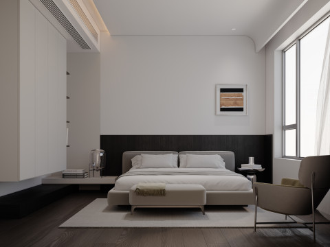 Modern minimalist home bedroom 3Dモデル
