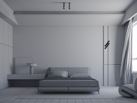 Modern minimalist home bedroom 3Dモデル