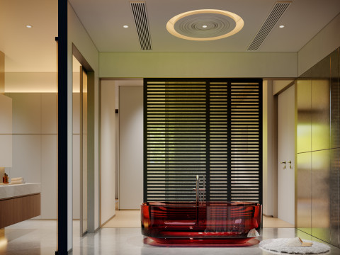 Modern Villa Suite Bedroom 3D Model