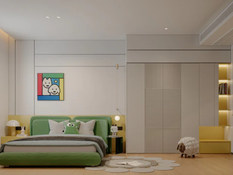 Generations of children bedrooms Children entertainment area 3D Model